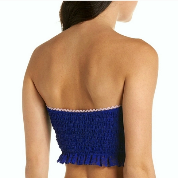 Free People Blue Callie Bandeau Ruffle Bralette - Picture 5 of 6